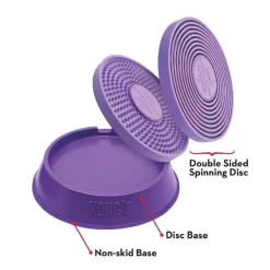 Kong Spinz Licks Rotating Lick Mat For Cats And Small Dogs, Purple -Pet Supplies Shop Kong bol tournant pour cha etage