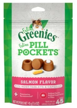 Salmon Pill Pockets For Cats, Feline Greenies
