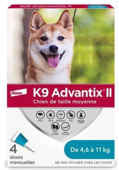 K9 Advantix II Protects Fleas, Ticks And Mosquitos For Dog From 4.6 To 11 Kg, 4 Pack
