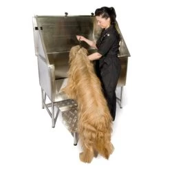 Fixed Grooming Bath For Dogs And Cats. Stainless Steel, Shower And Staircase Included -Pet Supplies Shop bain toilettage inoxydable ce7