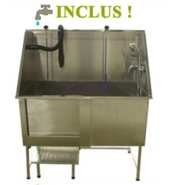 Fixed Grooming Bath For Dogs And Cats. Stainless Steel, Shower And Staircase Included