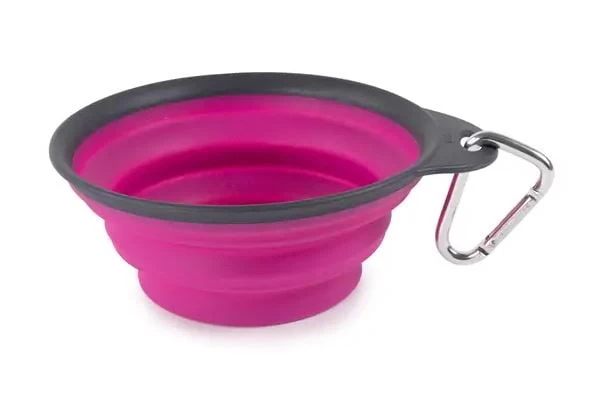 Pink Retractable Travel Bowl, Dexas 1 Pink Retractable Travel Bowl, Dexas