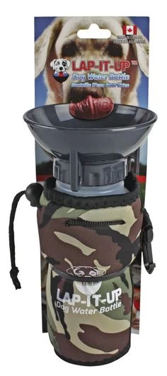Water Bottle For Dog, Transportable Camo Green, Lap-It-Up 20oz