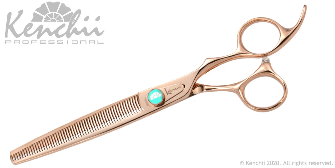 Slimming Scissors 54 Teeth For Animal Grooming, Kenchii Rosé 7 "right-handed 1 Slimming Scissors 54 Teeth For Animal Grooming, Kenchii Rosé 7 "right-handed