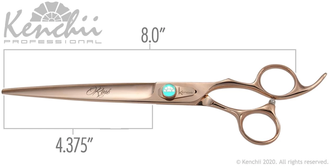 Straight Animal Grooming Scissor, Kenchii Rosé (Right Hand) 8 " 3 Straight Animal Grooming Scissor, Kenchii Rosé (Right Hand) 8 " - Image 3