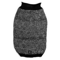 Turtleneck Knit For Dogs, Silver Paw Black And White
