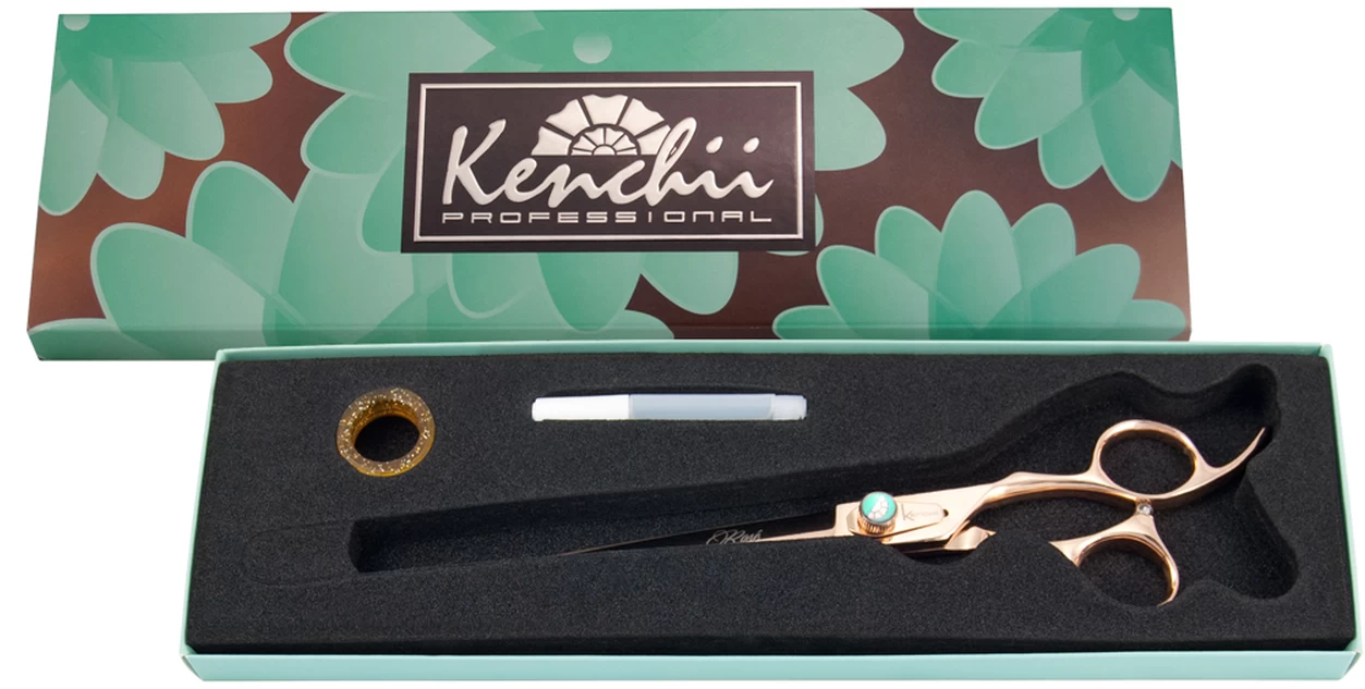 Straight Animal Grooming Scissor, Kenchii Rosé (Right Hand) 7 " 3 Straight Animal Grooming Scissor, Kenchii Rosé (Right Hand) 7 " - Image 3