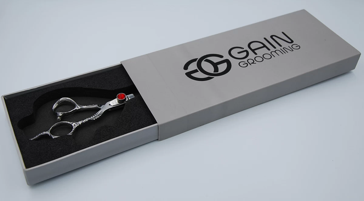 Curved Grooming Scissor, Gain Grooming Dragon Eye 7" 2 Curved Grooming Scissor, Gain Grooming Dragon Eye 7" - Image 2