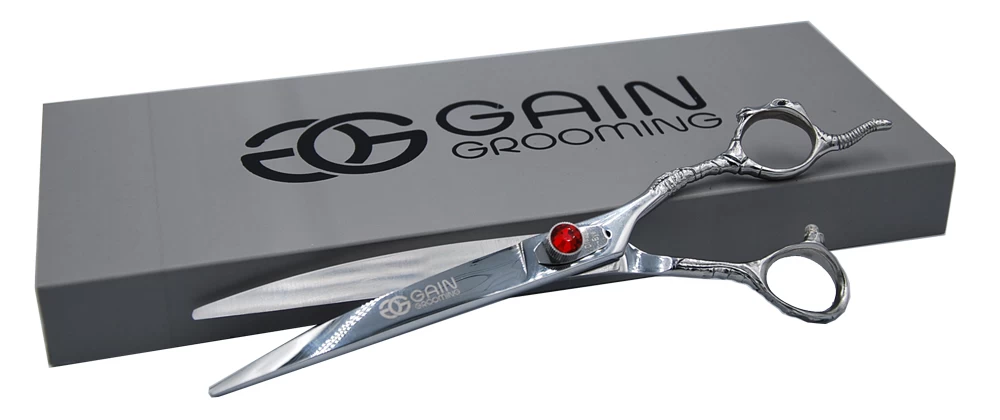 Curved Grooming Scissor, Gain Grooming Dragon Eye 7" 1 Curved Grooming Scissor, Gain Grooming Dragon Eye 7"