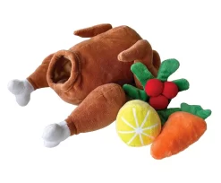 Stuffed Turkey Burrow Toy Plush For Dog, FouFIT Hide'n Seek Dog Toy