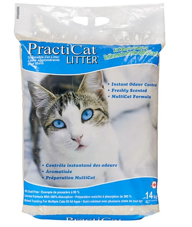 Clumping Cat Litter, Practicat 14kg 1 Clumping Cat Litter, Practicat 14kg