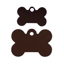 Brown Bone-shaped Pet Medal For Dog, 2 Sizes