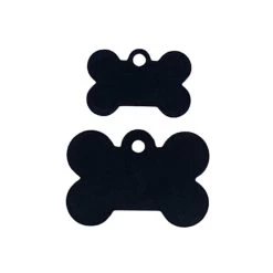 Black Bone-shaped Pet Medal For Dog, 2 Sizes