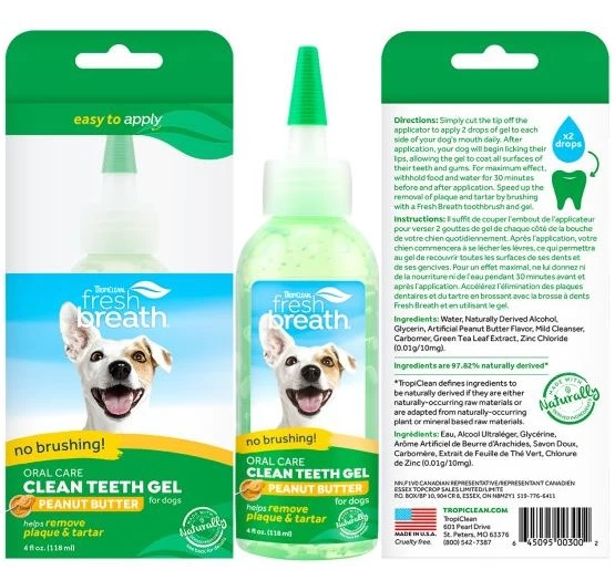Tropiclean Fresh Breath Peanut Butter Teeth Cleansing Gel 4oz (118ml) 2 Tropiclean Fresh Breath Peanut Butter Teeth Cleansing Gel 4oz (118ml) - Image 2