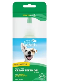 Fresh Breath By Tropiclean, Oral Care Gel For Dogs, 118ml 5 Fresh Breath By Tropiclean, Oral Care Gel For Dogs, 118ml -Pet Supplies Shop pate a dent menthe pour chien mauvaise haleine gel tropiclean