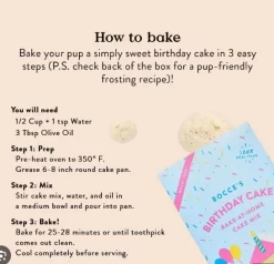 Bocce's Birthday Cake Mix For Dogs Made With Natural Ingredients. -Pet Supplies Shop preparation a gateau pour chien naturel et santer