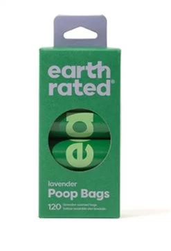 Lavender Dog Excrement Collection Bags, Earth Rated, 8 Rolls
