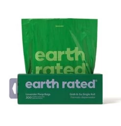 Poopbags, Earth Rated, 300 Bags With Lavender -Pet Supplies Shop sac a caca lavande pour chien earth rated