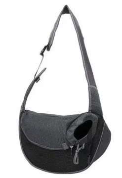 Side Transport Bag For Animals Grey And Black