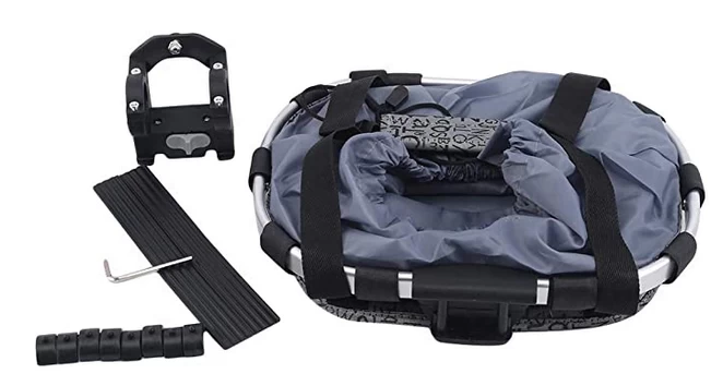 Gray Bicycle Basket For Dogs 4 Gray Bicycle Basket For Dogs - Image 4